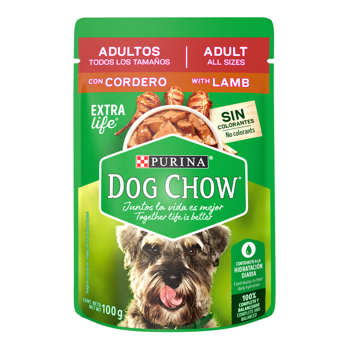 Purina Dog Chow Sabrosobre Cordero Alimento Húmedo Adultos Todos Los Tamaños (paquete de 20 sobres)