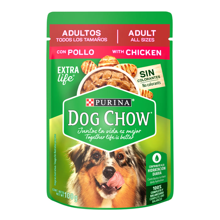 Purina® Dog Chow® Pollo Alimento Húmedo Adultos Todos Los Tamaños (paquete de 20 sobres)