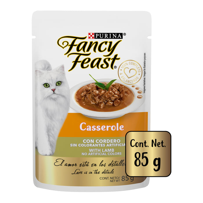 Purina® Fancy Feast® Casserole Cordero Alimento Húmedo para gatos adultos (paquete de 12 sobres)
