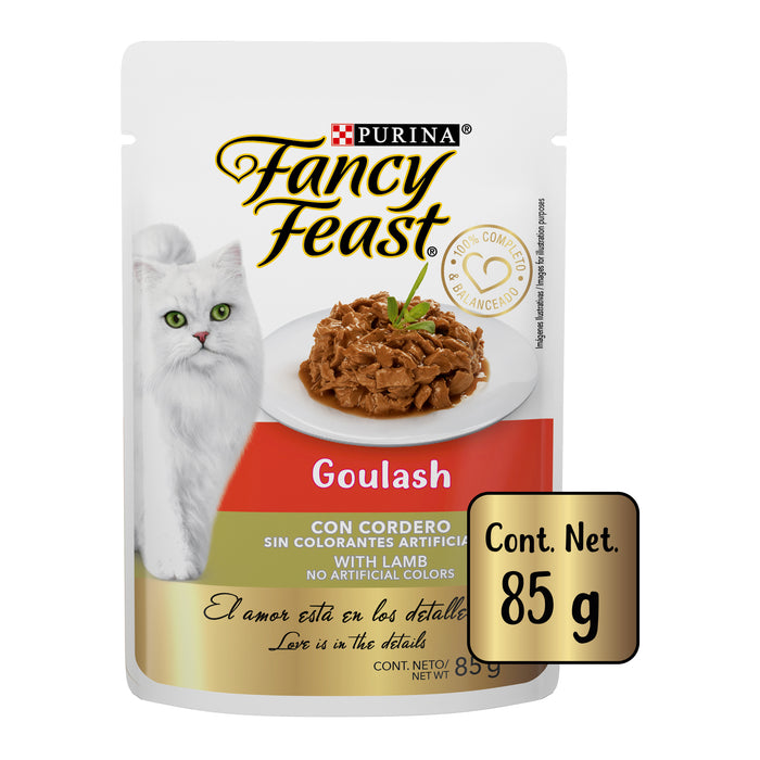 Purina® Fancy Feast® Goulash Cordero Alimento Húmedo para gatos adultos (paquete con 12 sobres)