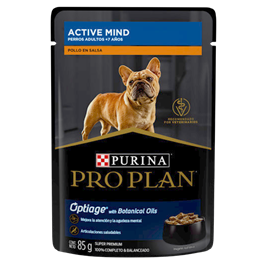 Purina® Pro Plan® Adulto 7+ Active Mind, Alimento húmedo Pollo en Salsa (paquete de 24 sobres)