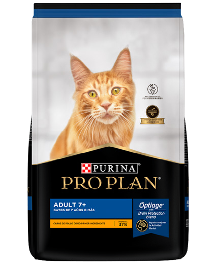 Purina® Pro Plan® Gato Adulto 7, Alimento Seco OptiAge Pollo, bulto de 3kg