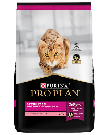 Purina® Pro Plan® Gato Sterilized, Alimento Seco OptiRenal Pollo, bulto de 3kg