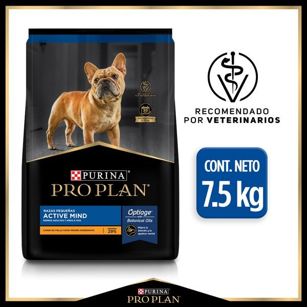 Purina® Pro Plan® Active Mind Razas Pequeñas, Alimento Seco OptiAge Pollo, bulto de 7.5kg