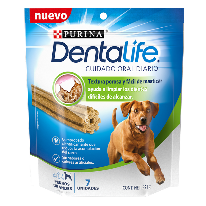 Purina® Dentalife® Snacks Dentales para perro razas grandes (paquete de 4 sobres)