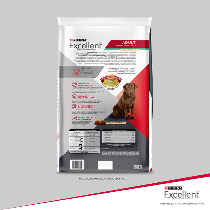 Purina® Excellent® Complete Pollo y Arroz, Alimento Seco Adultos, bulto de 4kg