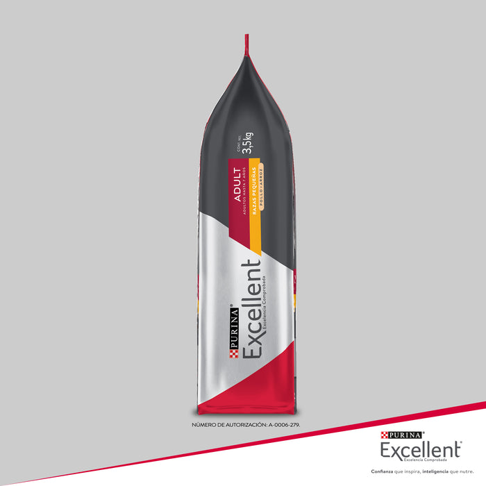 Purina® Excellent® Complete Pollo y Arroz, Alimento Seco Adultos Razas pequeñas, bulto de 3.5kg