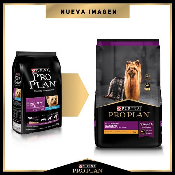 Purina® Pro Plan® Exigent Razas Pequeñas, Alimento Seco OptiEnrich Pollo, bulto de 3kg