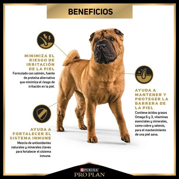 Purina® Pro Plan® Sensitive Skin Puppy Todas las Razas, Alimento Seco OptiDerma Salmón, bulto de 3kg