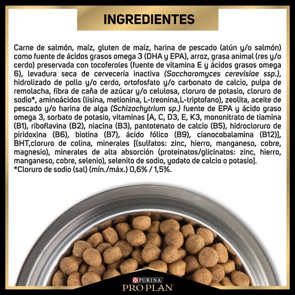 Purina® Pro Plan® Sensitive Skin Adult Razas Medianas y Grandes, Alimento Seco OptiDerma Salmón, bulto de 3kg