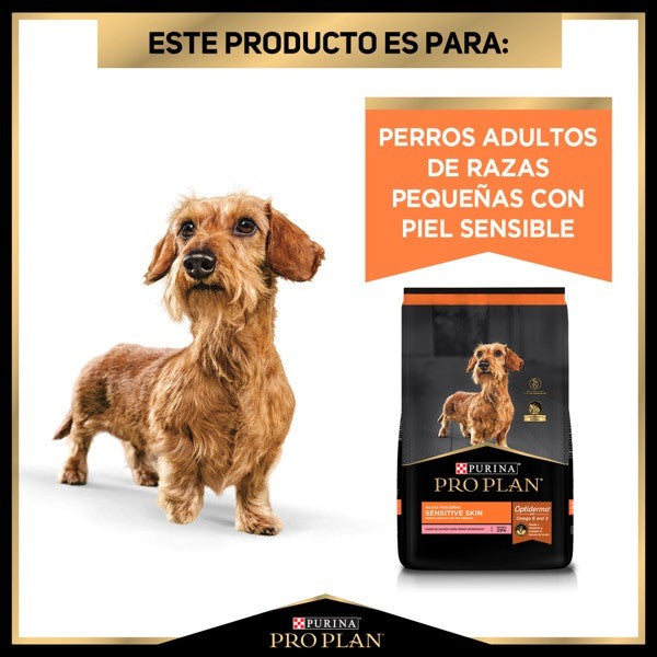 Purina® Pro Plan® Sensitive Skin Adult Razas Pequeñas, Alimento Seco OptiDerma Salmón, bulto de 3kg