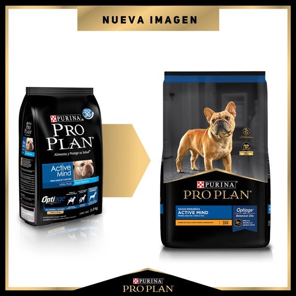 Purina® Pro Plan® Active Mind Razas Pequeñas, Alimento Seco OptiAge Pollo, bulto de 7.5kg