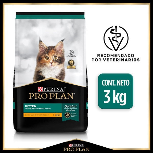 Purina® Pro Plan® Kitten, Alimento Seco OptiStart Pollo, bulto de 3kg