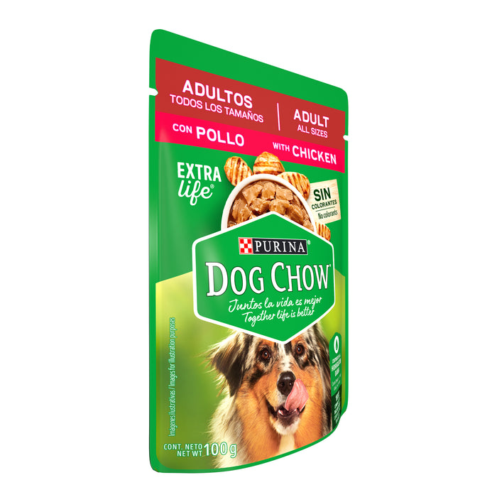 Purina® Dog Chow® Pollo Alimento Húmedo Adultos Todos Los Tamaños (paquete de 20 sobres)