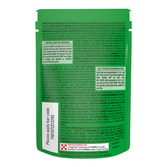 Purina® Dog Chow® Carne Alimento húmedo Adultos minis y pequeños (paquete de 20 sobres)