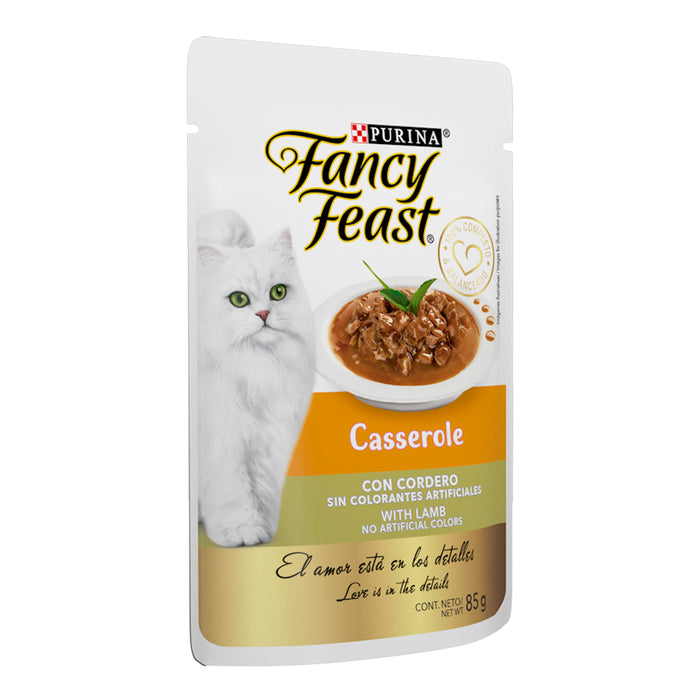 Purina® Fancy Feast® Casserole Cordero Alimento Húmedo para gatos adultos (paquete de 12 sobres)