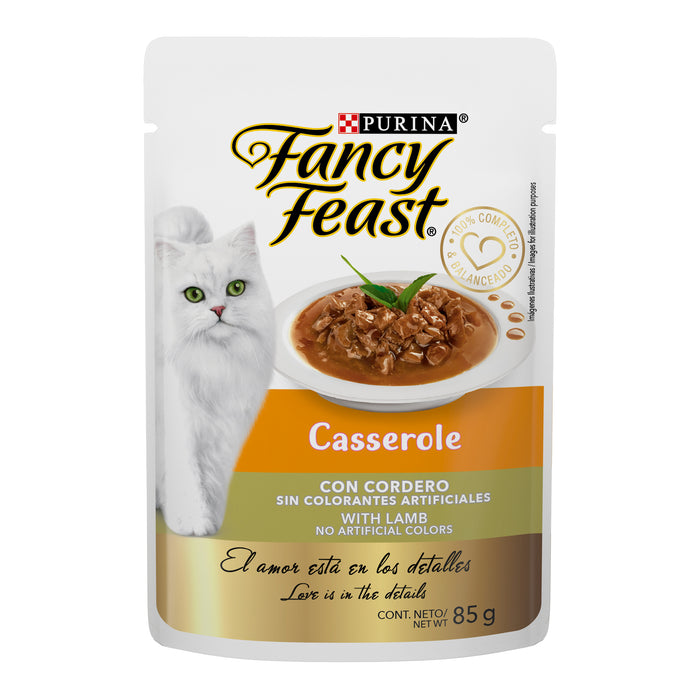 Purina® Fancy Feast® Casserole Cordero Alimento Húmedo para gatos adultos (paquete de 12 sobres)
