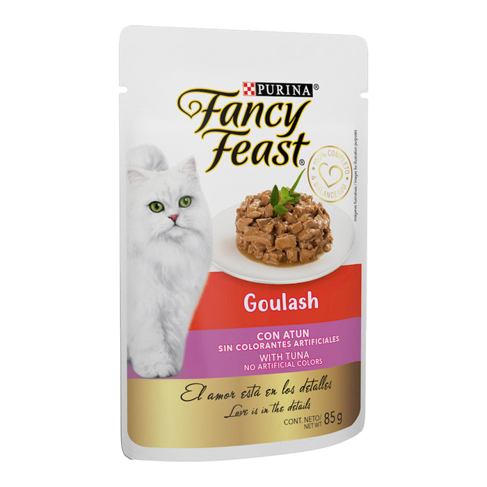 Purina® Fancy Feast® Goulash Atún Alimento Húmedo para gatos adultos, (paquete con 12 sobres)