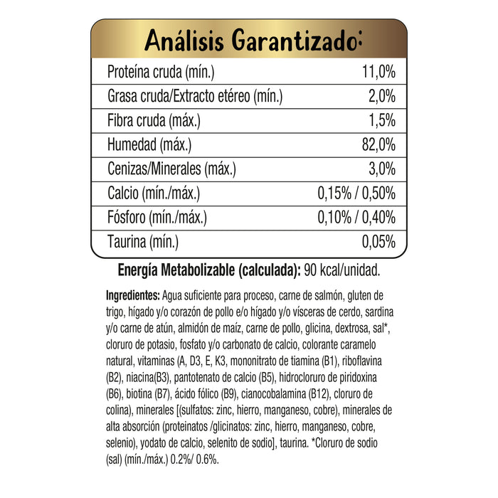 Purina® Fancy Feast® Petit Filets Salmón Alimento Húmedo para gatos adultos (paquete de 12 sobres)