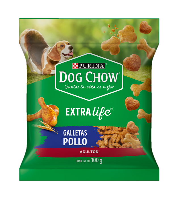 Purina® Dog Chow® Abrazzos® Galletitas para perro adulto sabor a pollo (paquete con 4 sobres)