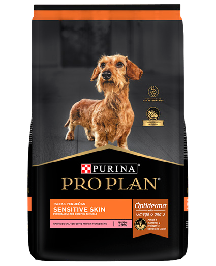 Purina® Pro Plan® Sensitive Skin Adult Razas Pequeñas, Alimento Seco OptiDerma Salmón, bulto de 7.5kg