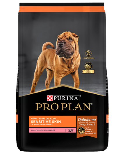 Purina® Pro Plan® Sensitive Skin Adult Razas Medianas y Grandes, Alimento Seco OptiDerma Salmón, bulto de 3kg